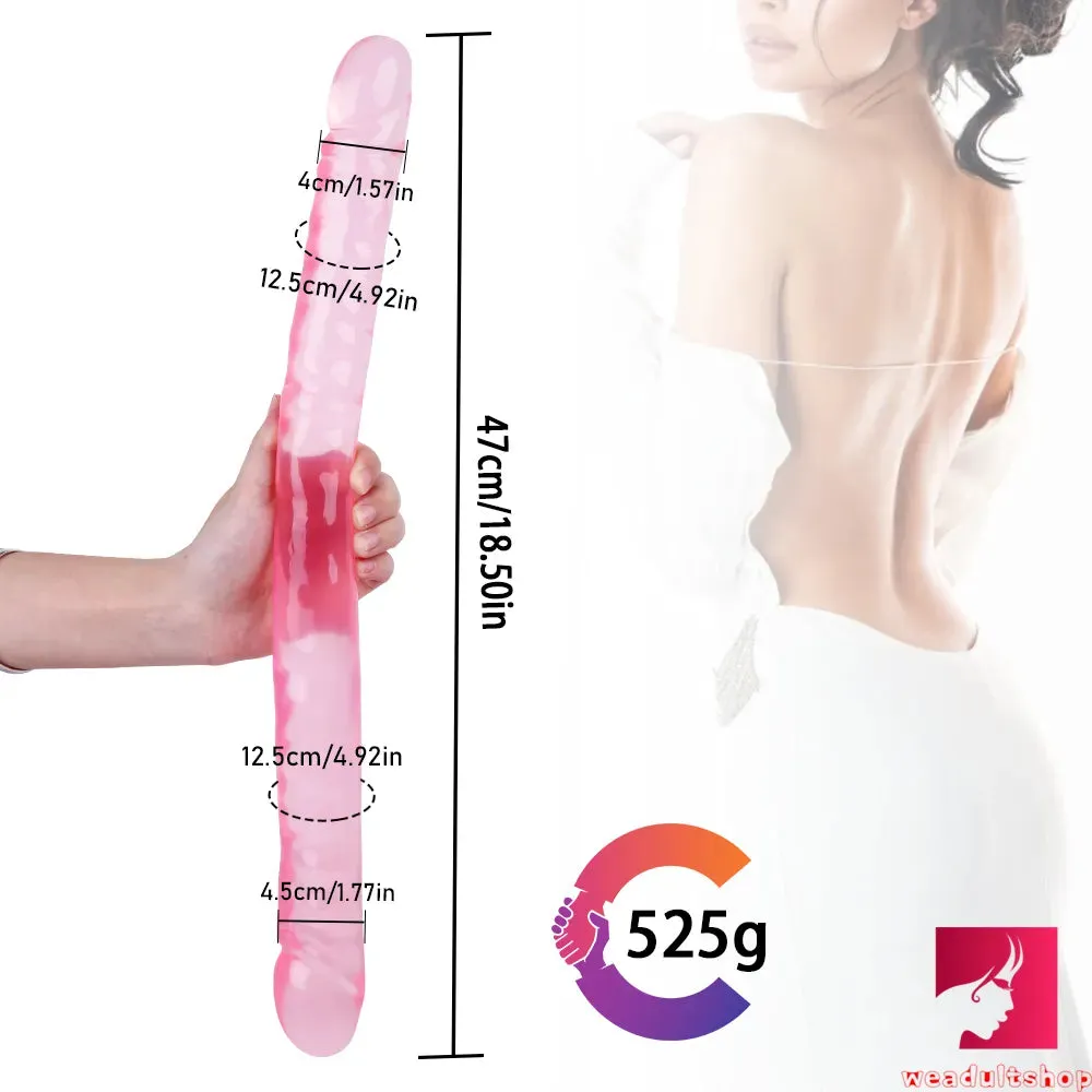 18.5in Dual Heads Real Skin Feeling Dildo For G Spot Massaging