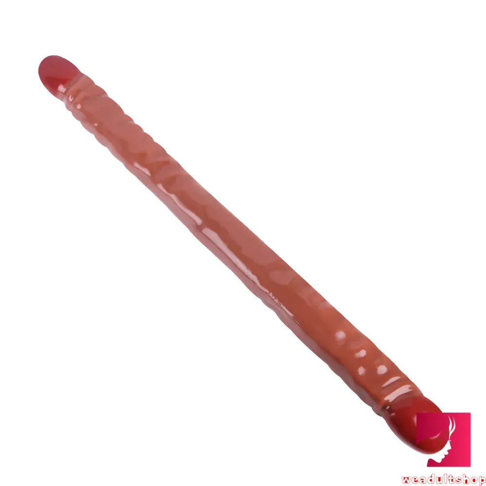 18.5in Dual Heads Real Skin Feeling Dildo For G Spot Massaging