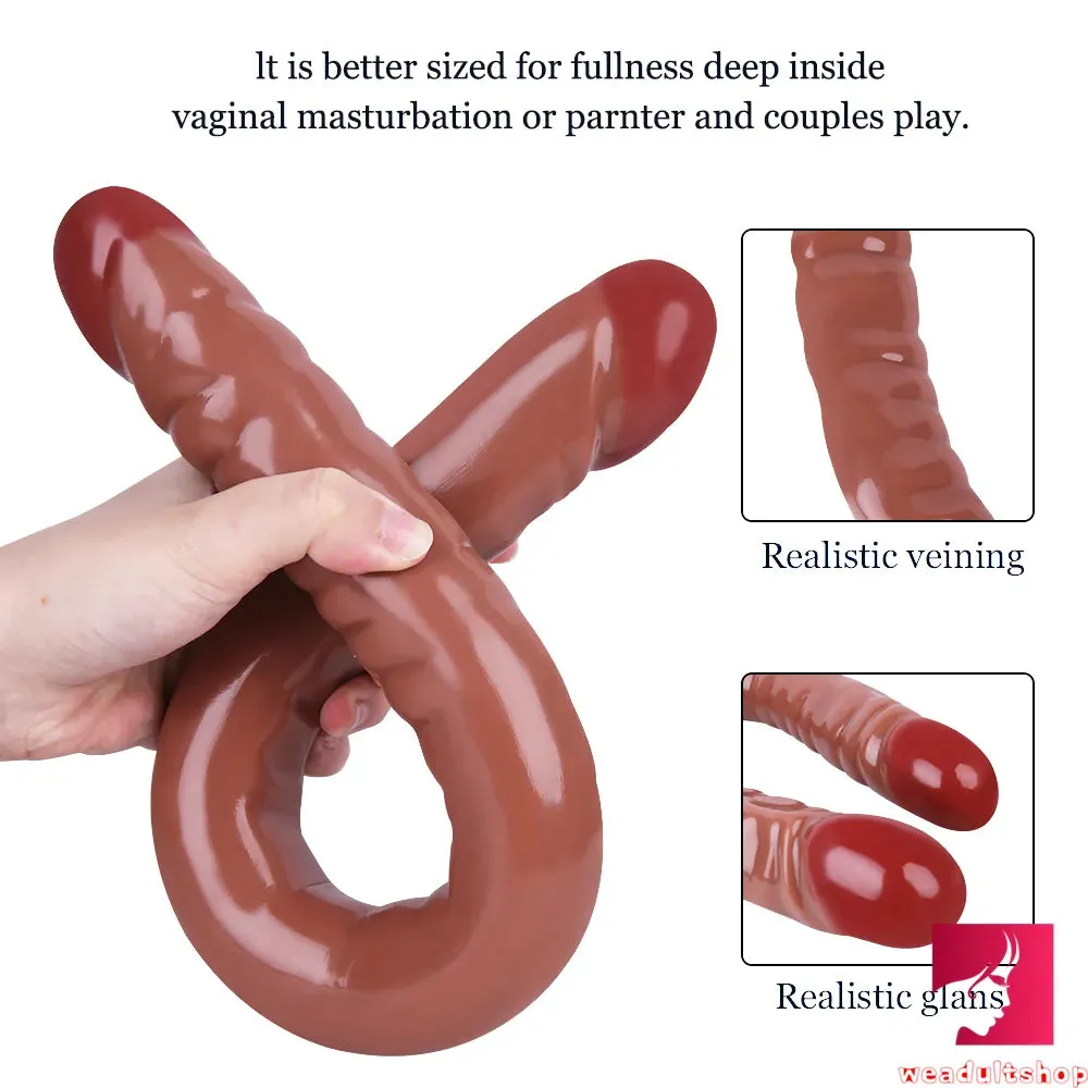 18.5in Dual Heads Real Skin Feeling Dildo For G Spot Massaging