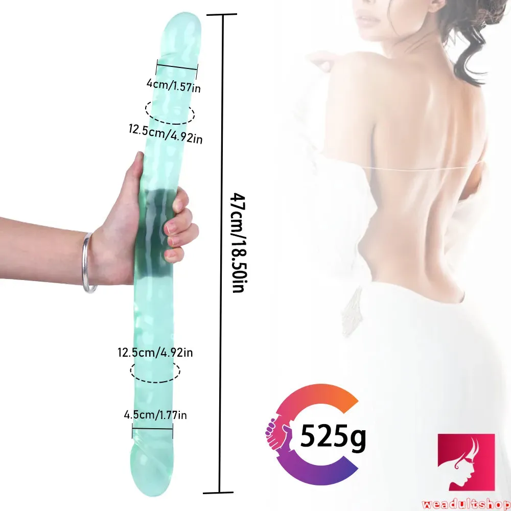 18.5in Dual Heads Real Skin Feeling Dildo For G Spot Massaging