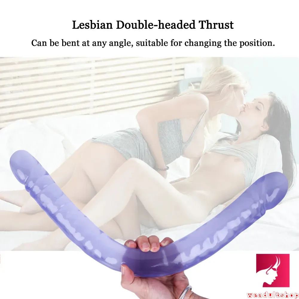 18.5in Dual Heads Real Skin Feeling Dildo For G Spot Massaging