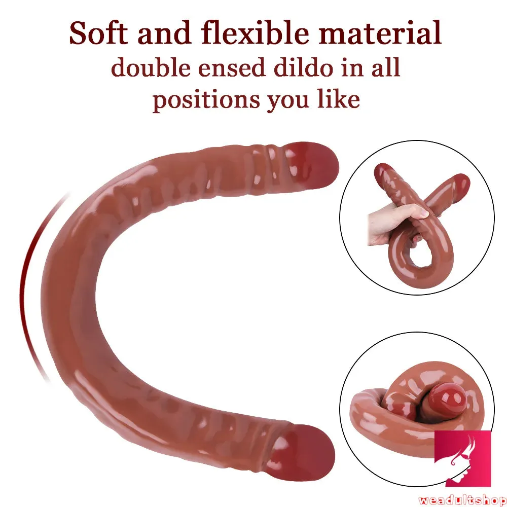 18.5in Dual Heads Real Skin Feeling Dildo For G Spot Massaging