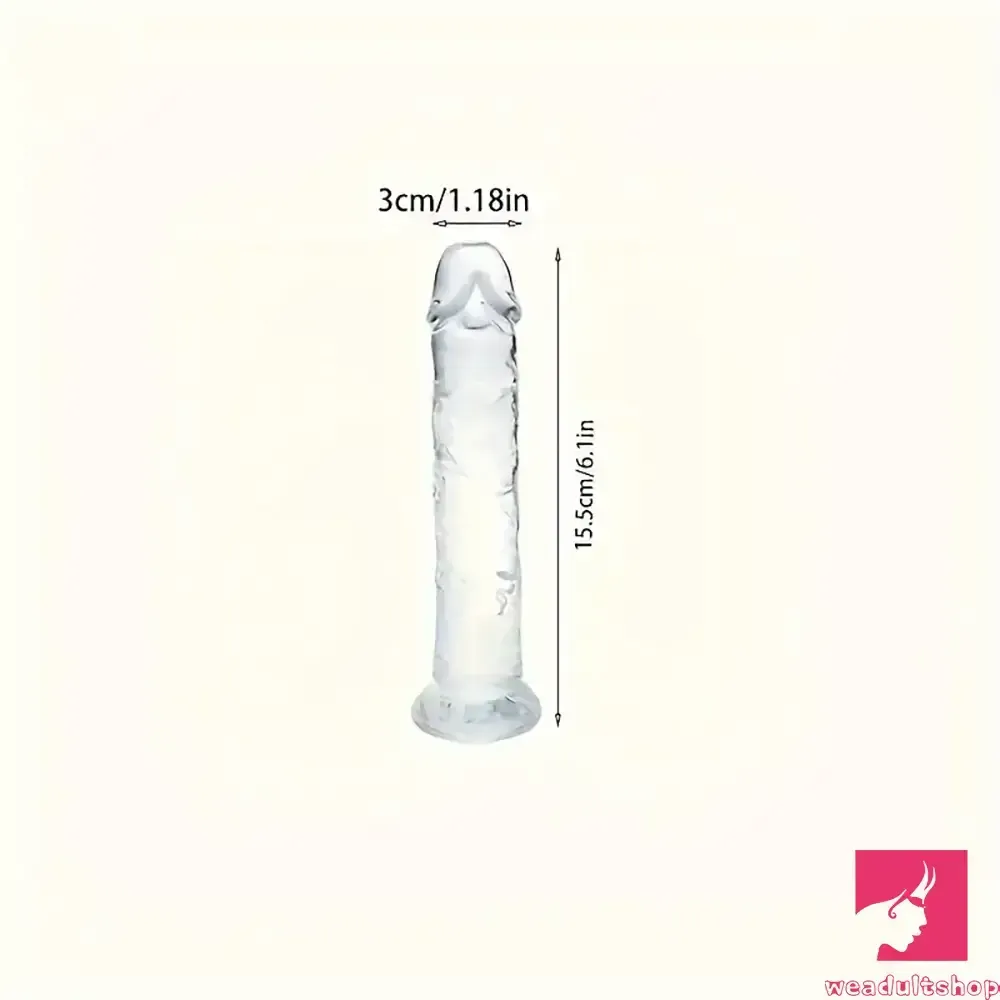 3.54in-9.84in Unisex Realistic Crystal Clear Dildo For Men Women Adult