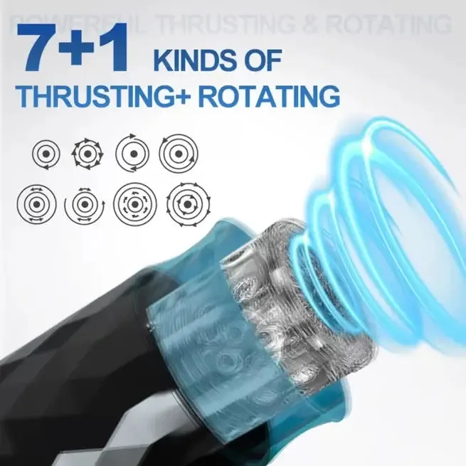 7 Thrusting 7 Rotating Modes Hands Free Male Masturbator