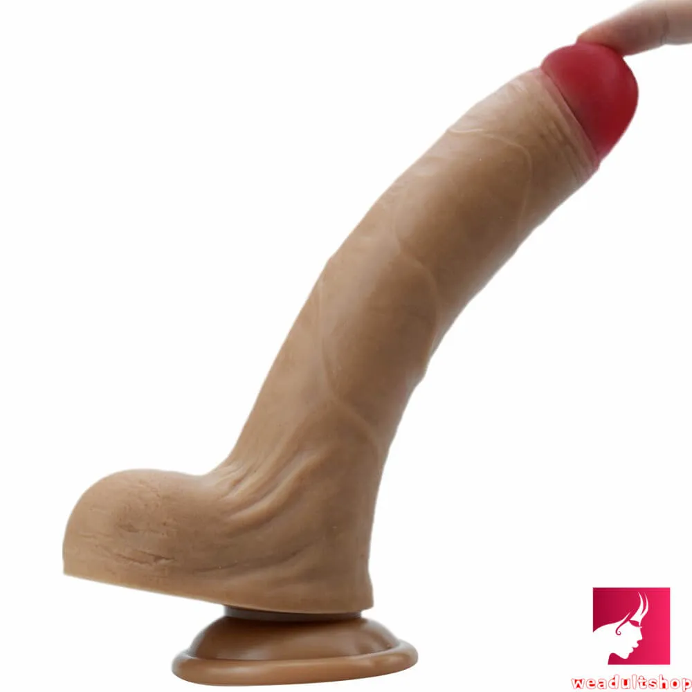 8.46in Soft Uncut Silicone Suction Cup Realistic Dildo For Women