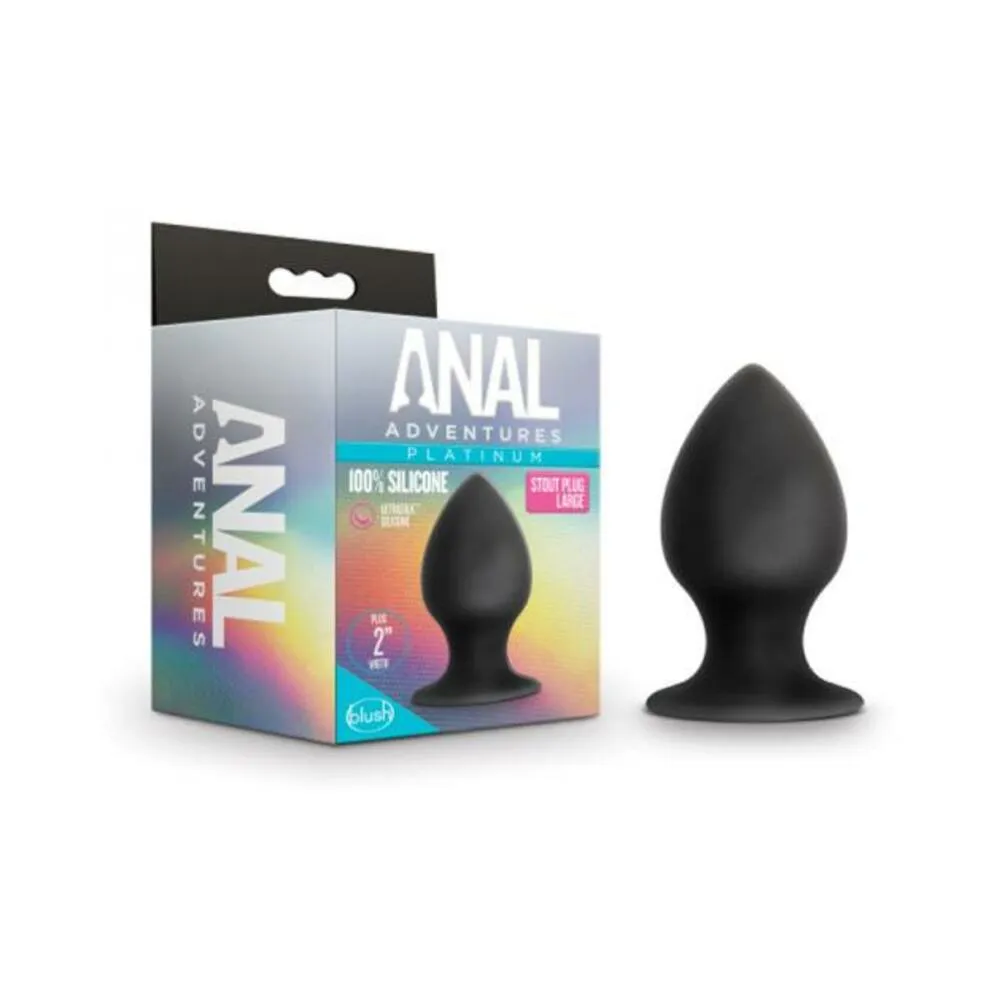Anal Adventures Platinum - Silicone Anal Stout Plug - Large - Black