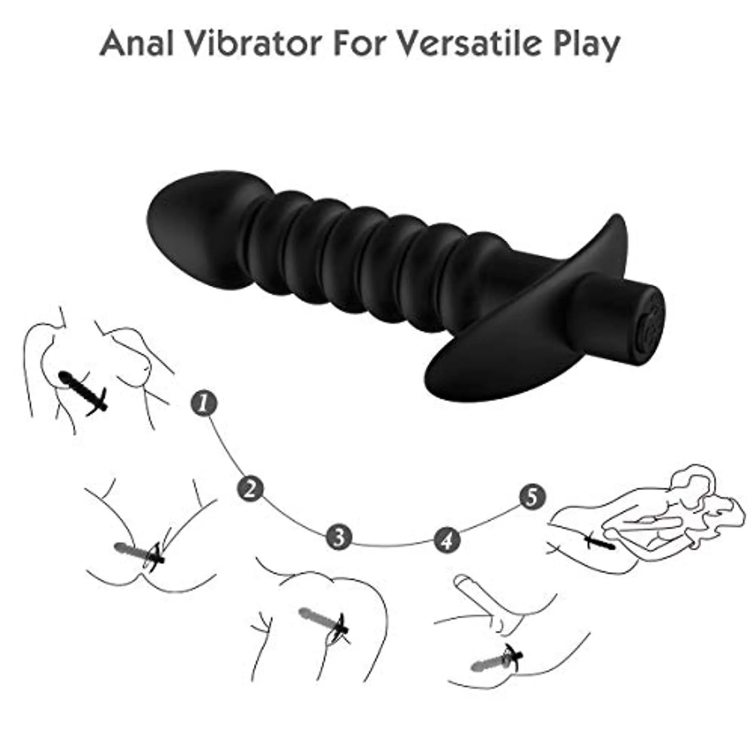 Anal Vibrator Stimulator Butt Plug Wand Massager