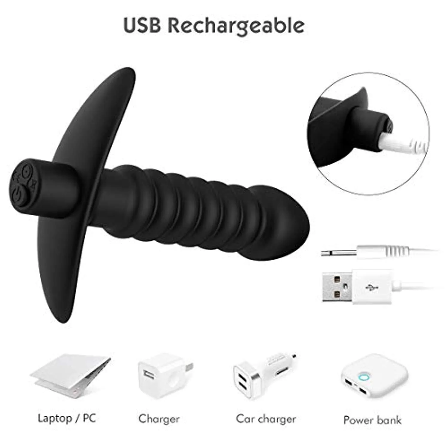 Anal Vibrator Stimulator Butt Plug Wand Massager