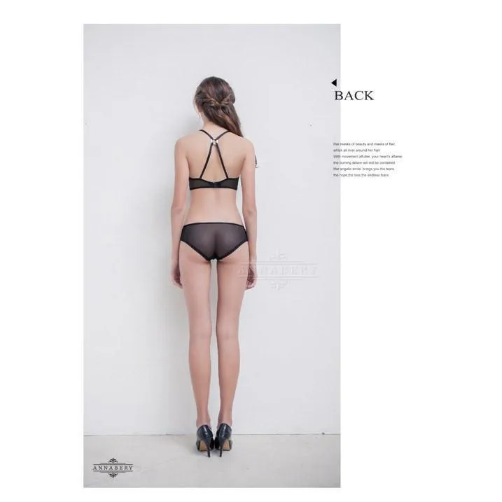 Annaberry - Luxury Love Beauty Back No Pad Rims Underwear Bra Set NA16040053 (Black)
