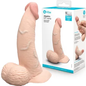 B-Vibe Slipskin Realistic Silicone Dildo-6.5 Curved Cream