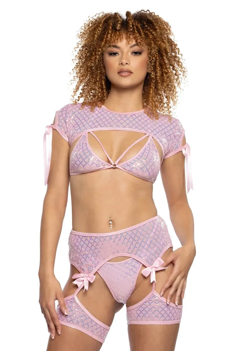 Baby Pink Sequin Top