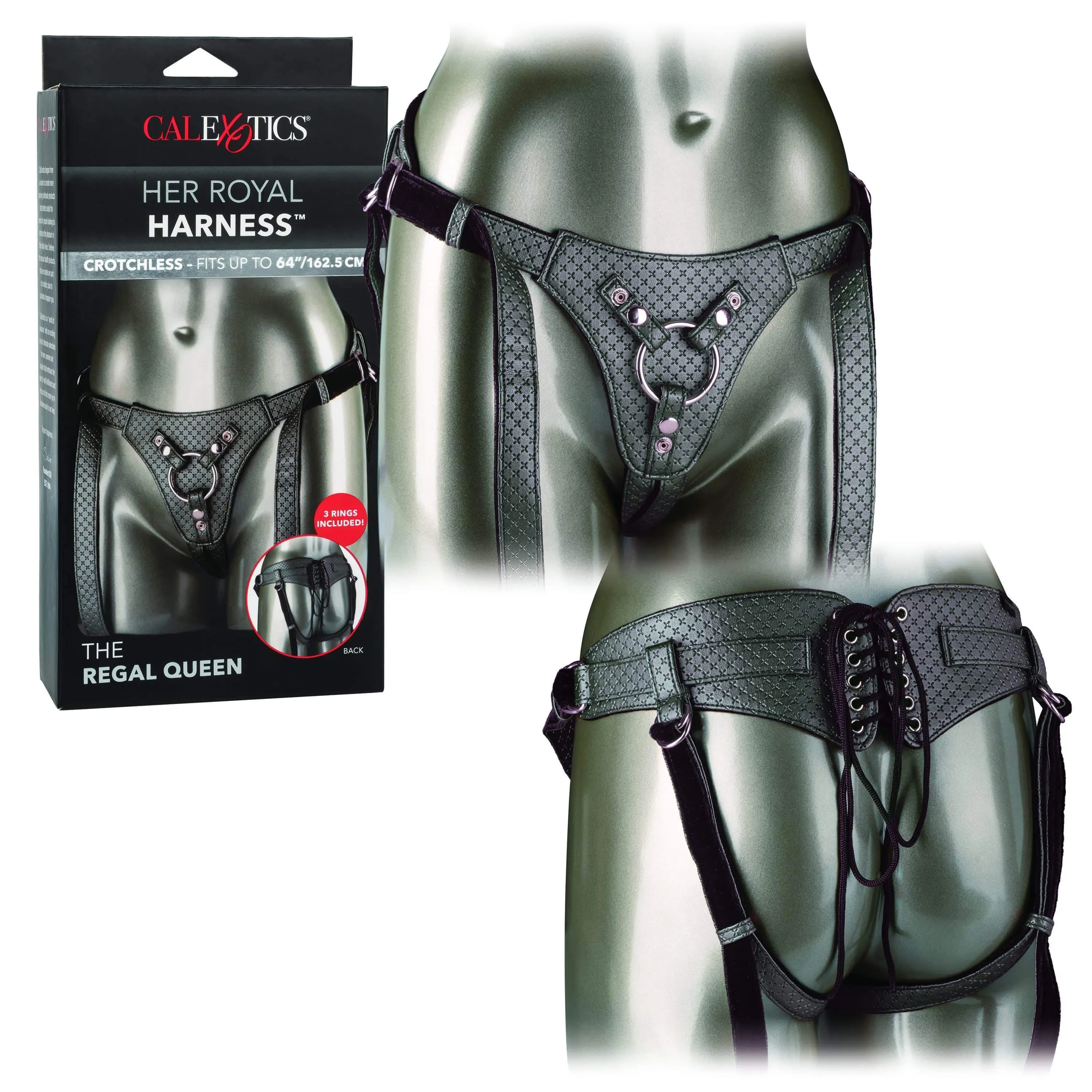 California Exotics - Her Royal Harness The Regal Queen Strap On (Black)