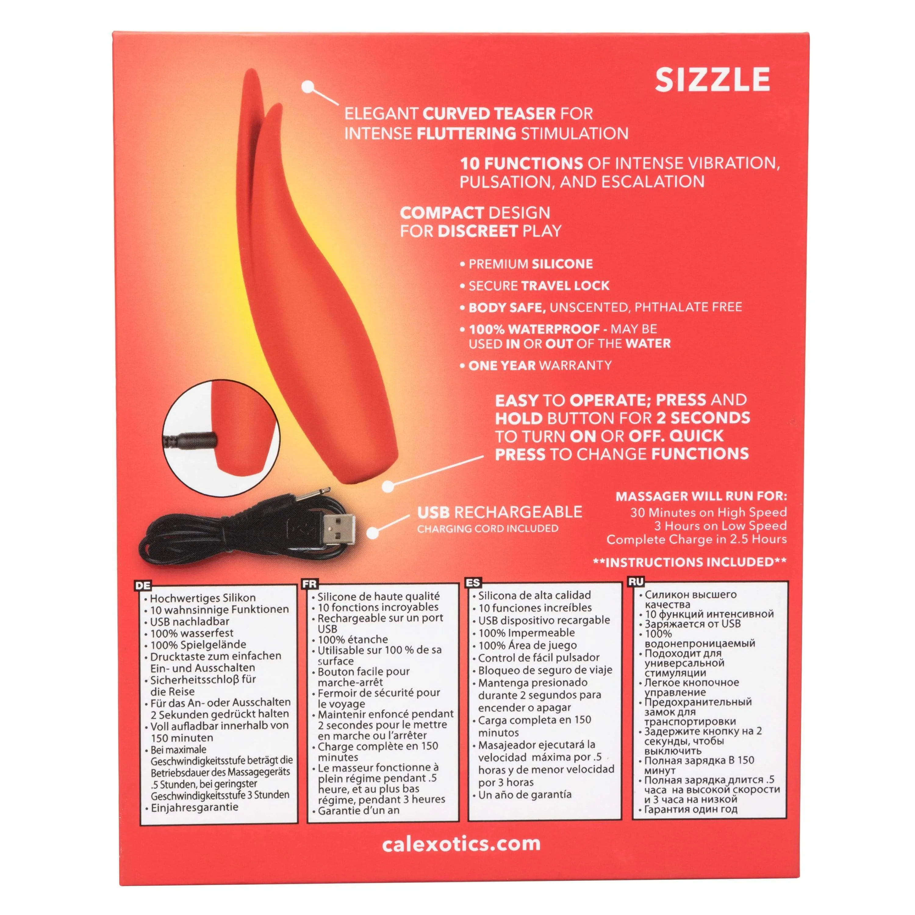 California Exotics - Red Hot Sizzle Clit Massager (Red)