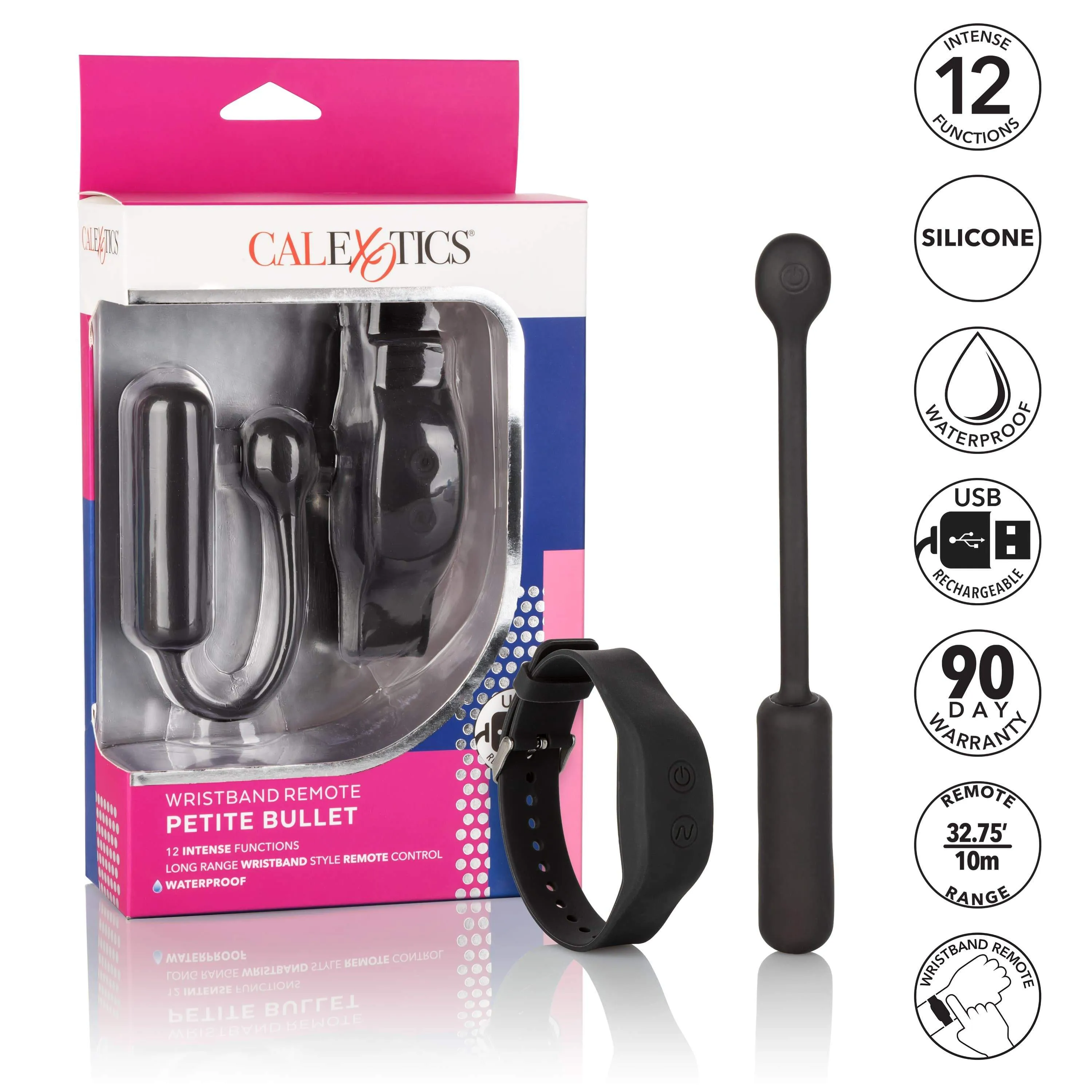 California Exotics - Wristband Remote Petite Bullet Vibrator (Black)