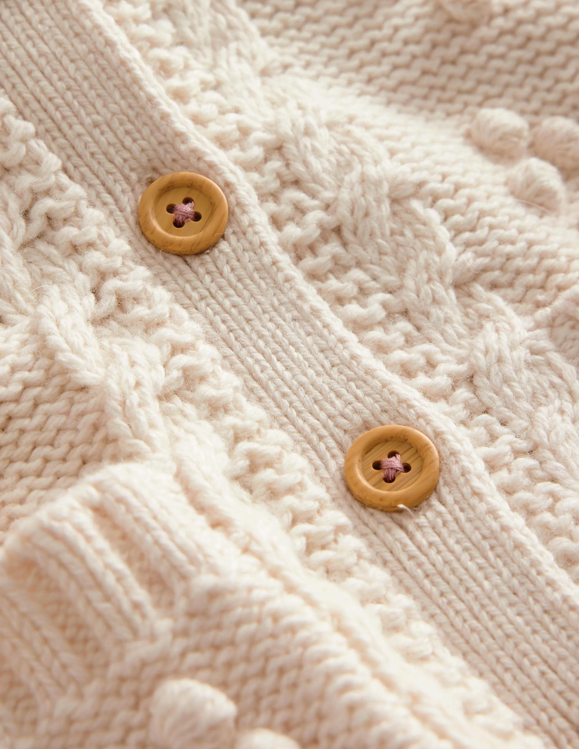 Chunky Collared Cardigan-Ecru Marl