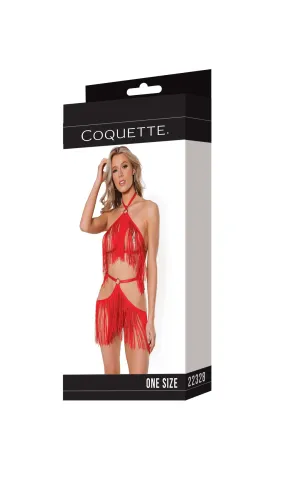 Coquette Fringe Benefits Fringe Top & Skirt Harness Set