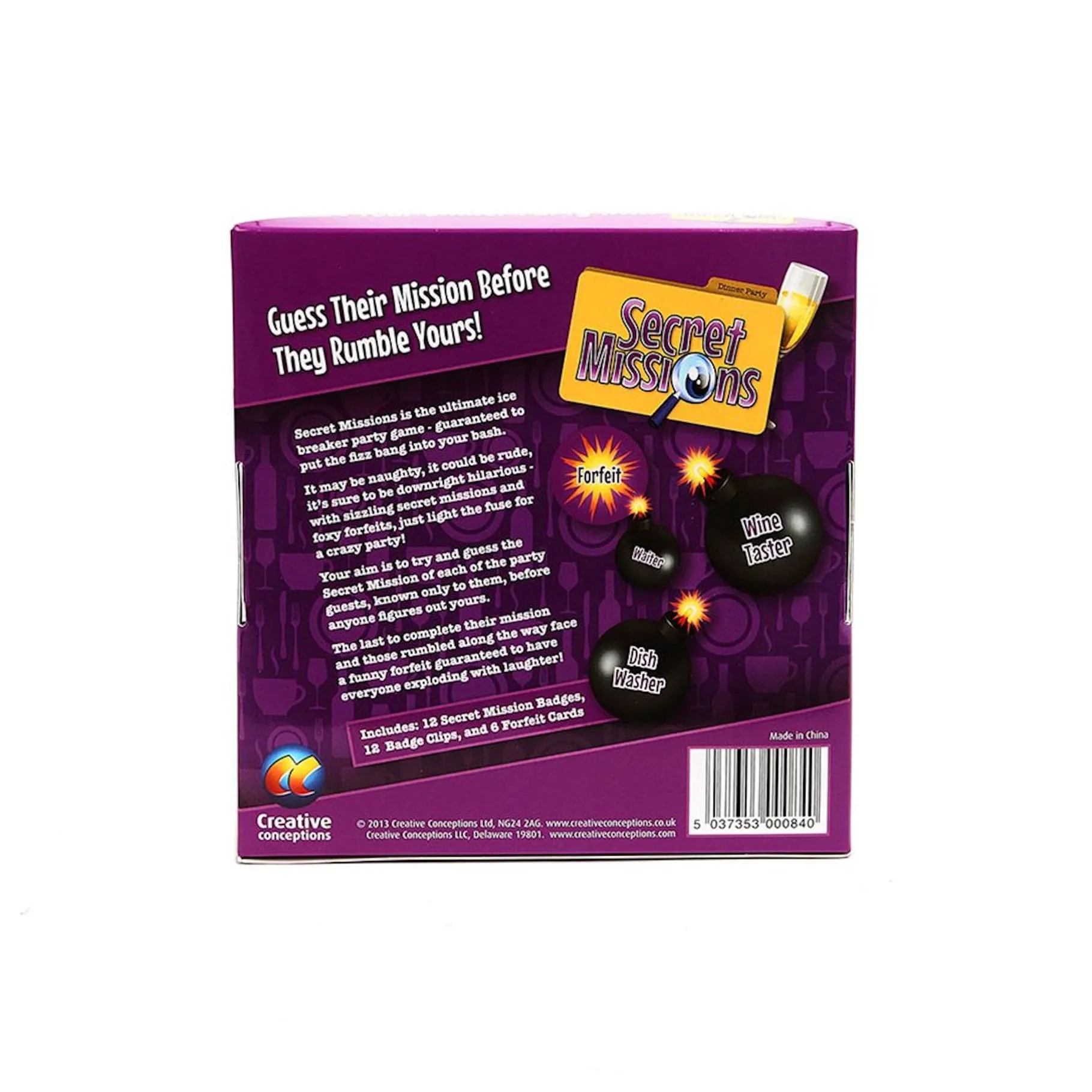 Creative Conceptions Secret Mission Dinner Party Game
