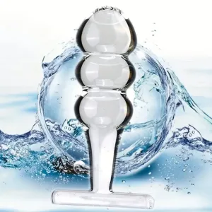 Crystal Glass Anal Plug Clear Glass G-spot Massager Anal Expander
