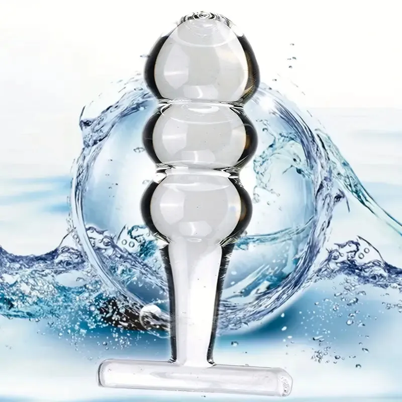 Crystal Glass Anal Plug Clear Glass G-spot Massager Anal Expander