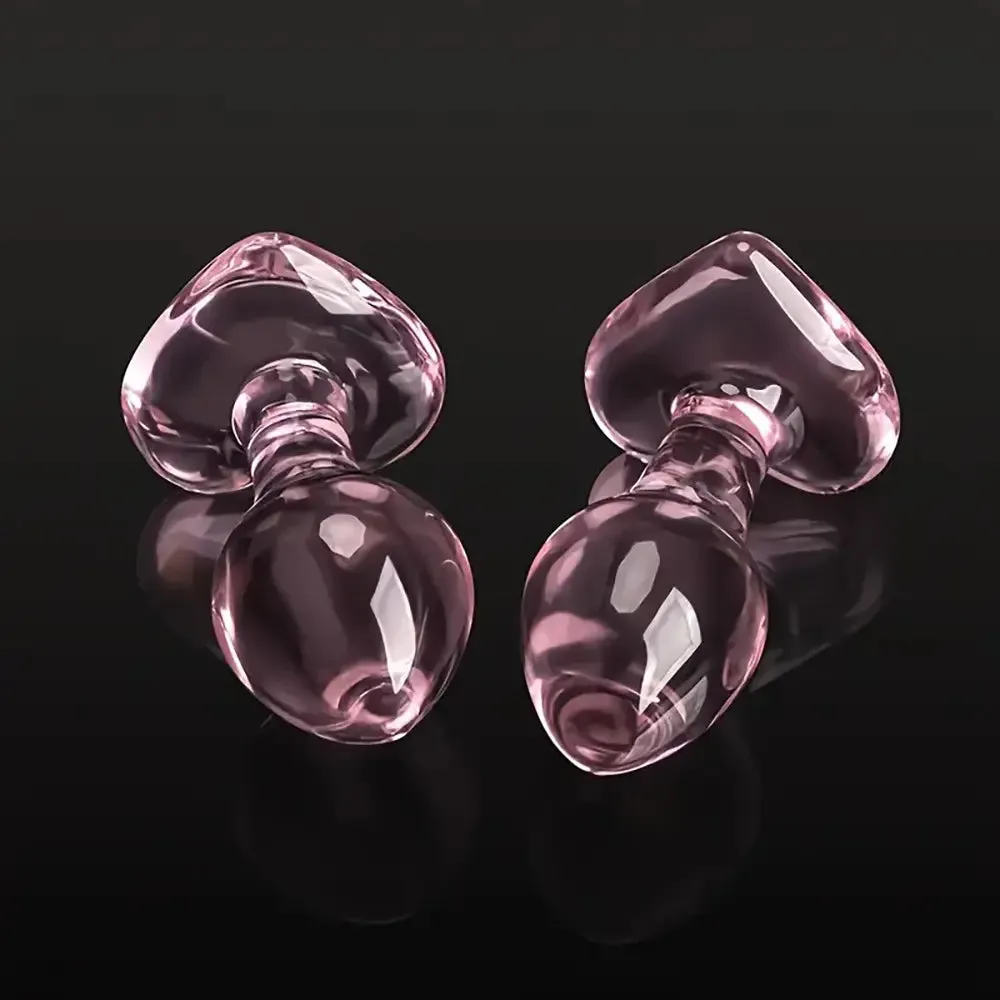 Crystal Mushroom Shape Butt Plug Glass Massage Bum Plug Sex Toy
