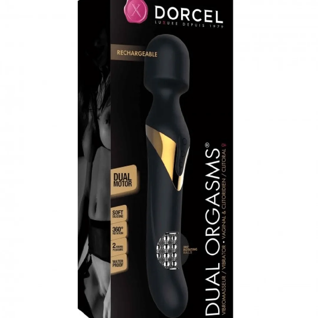 Dorcel Double Ended Wand & G-Spot Vibrator - Black & Gold