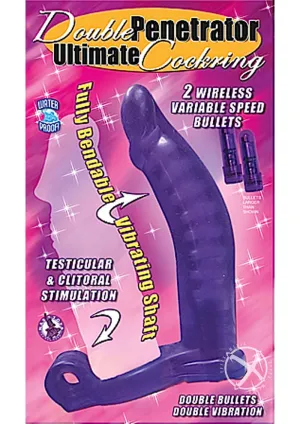 Double Penetrator Cockring Purple
