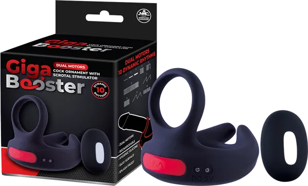Dual Motor Cock Ornament with Scrotal Stimulator