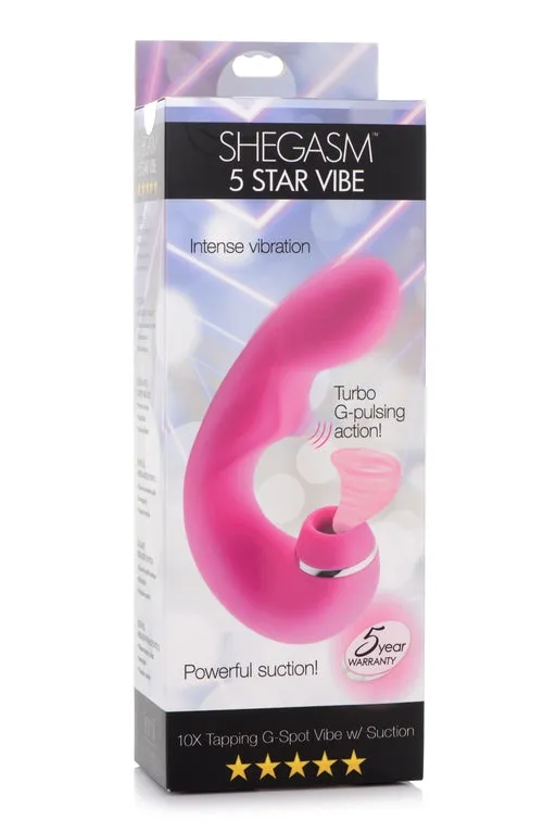 INMI Shegasm 5 Star Tapping G-Spot Vibe w/ Suction Pink