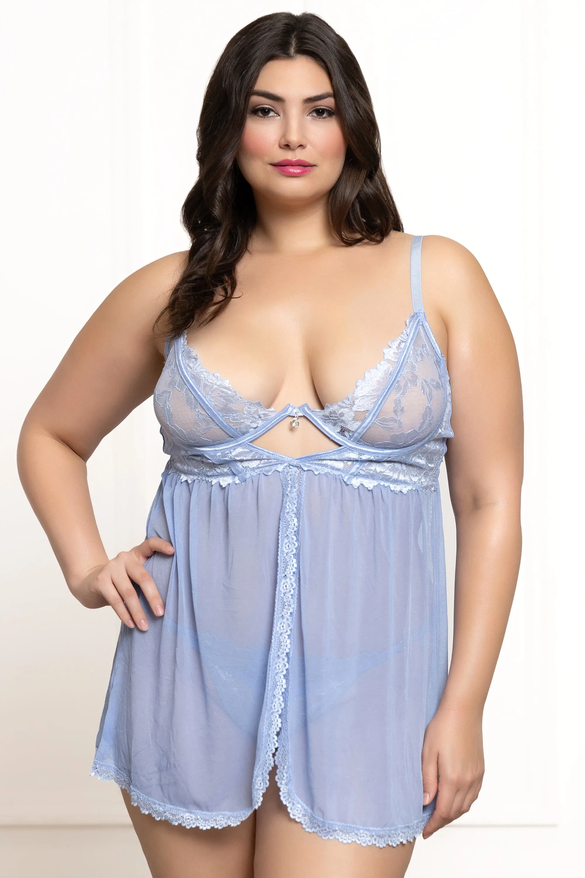 Lace & Mesh Babydoll Set