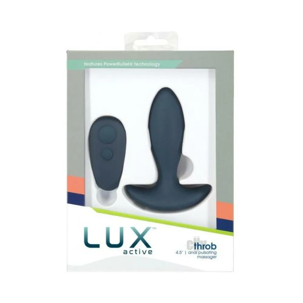 Lux Active Throb 4.5 In. Anal Pulsating Silicone Massager Black