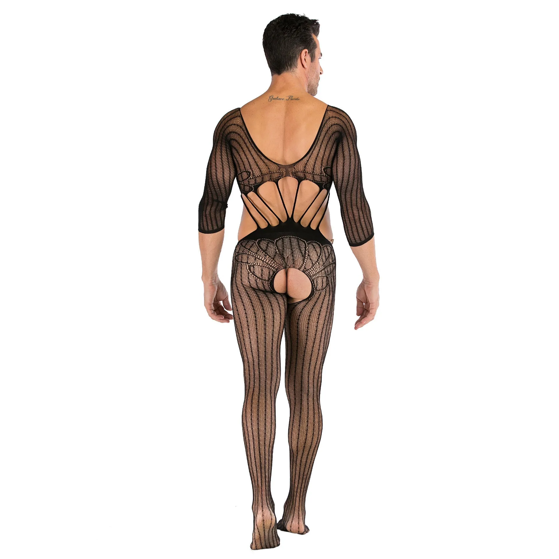 Men's Long Sleeve Mesh Jumpsuit