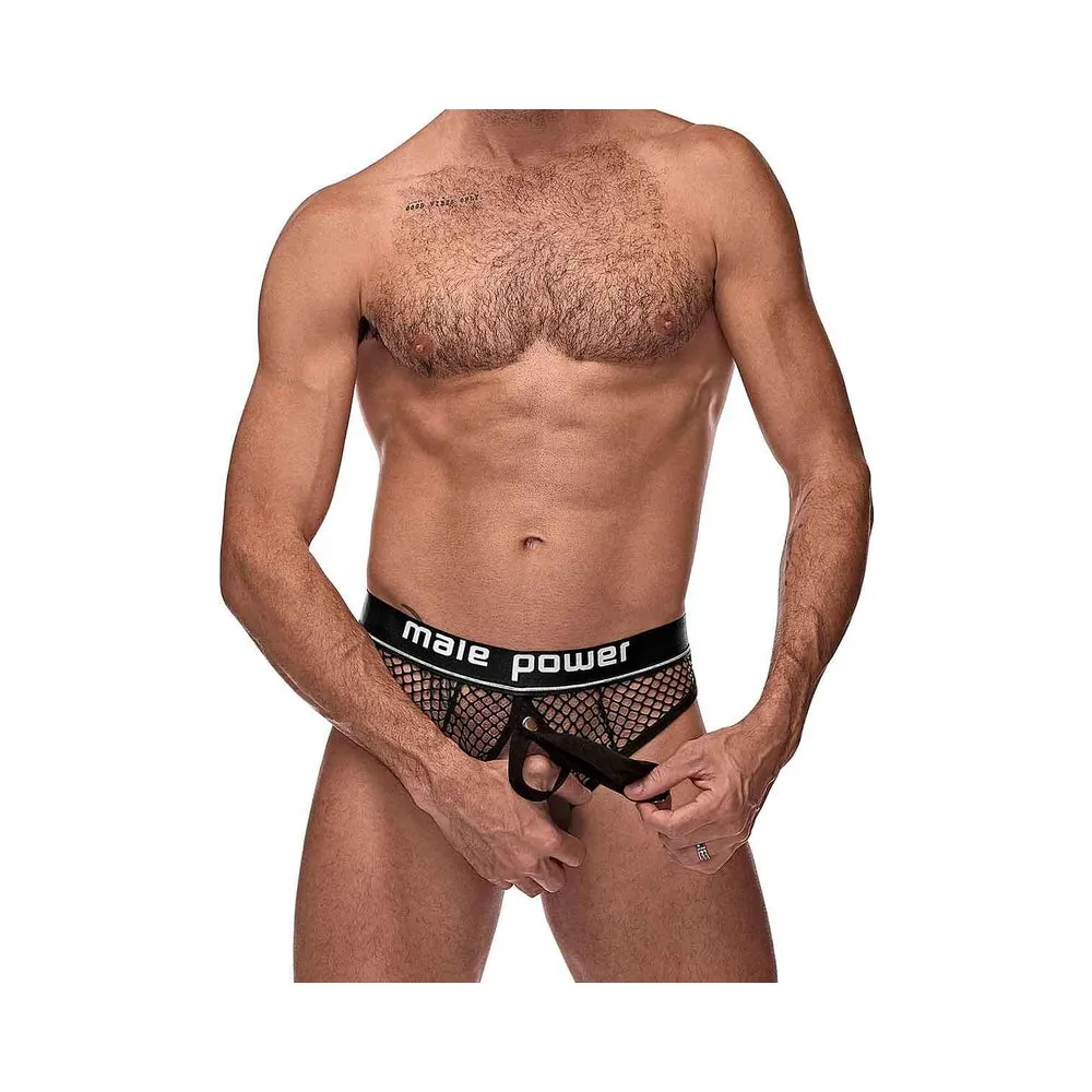 Mp Cock Pit Net Cock Ring Thong Blk Lx