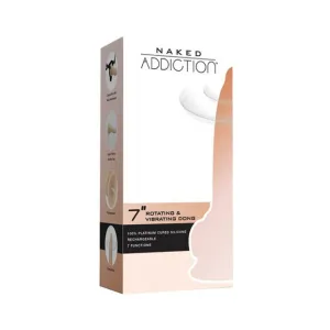 Naked Addiction Rotating & Vibrating Dong With Remote 7 Vanilla