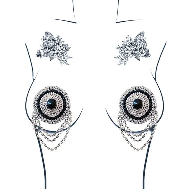 Neva Nude - Burlesque La Vie Boheme Jewel Reusable Silicone Pasties Nipple Covers O/S (Crystal)