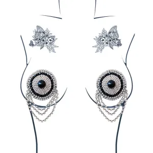 Neva Nude - Burlesque La Vie Boheme Jewel Reusable Silicone Pasties Nipple Covers O/S (Crystal)