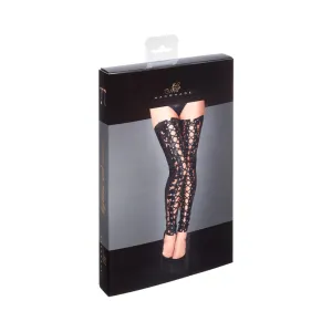 Noir Handmade Lace And Powerwetlook Stockings L