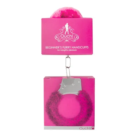 Ouch Beginner's Handcuffs Furry - Pink