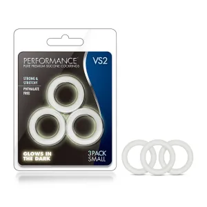 Performance VS2 Pure Premium Silicone Cockrings 3-Pack Small White