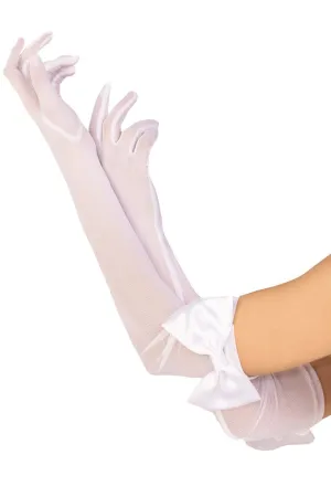Sheer Mesh Gloves with Bows