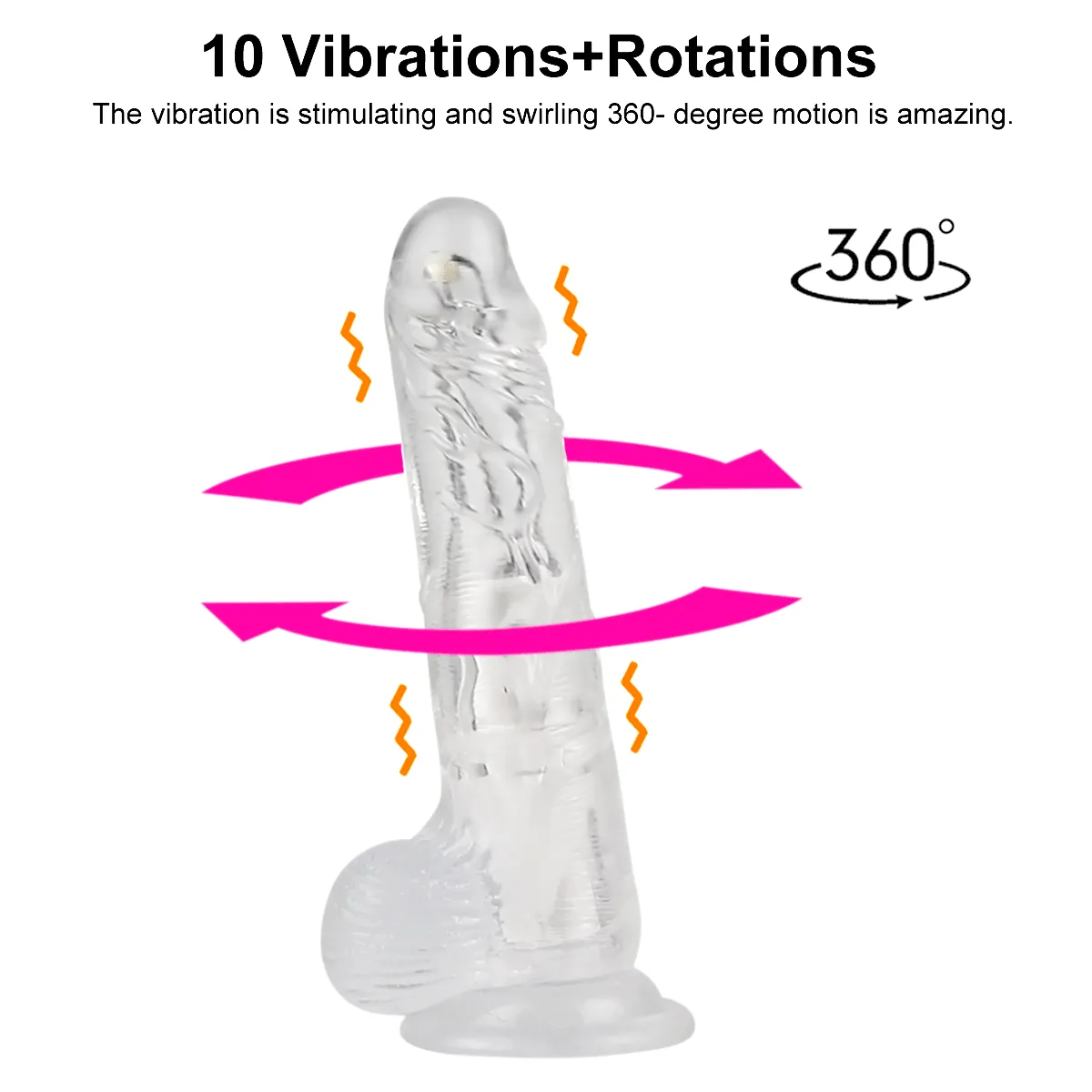 Shower Suction Dildo Realistic 360° Rotation Dildo Stimulator