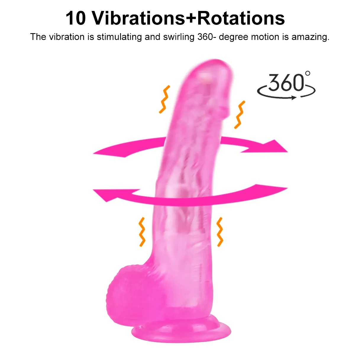 Shower Suction Dildo Realistic 360° Rotation Dildo Stimulator