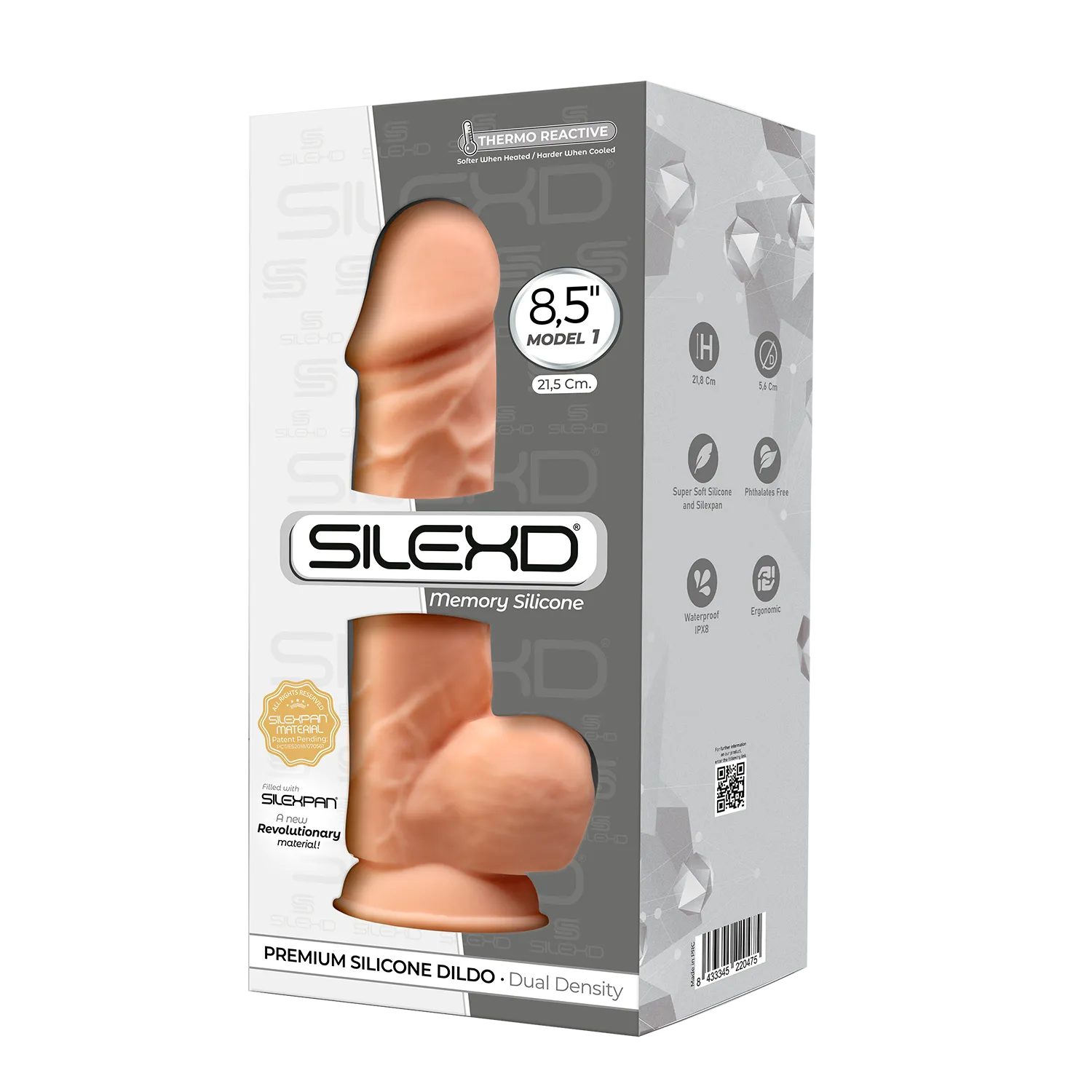 SILEXD MODEL 1 FLESH 8.5 Realistic Silicone Dildo Balls Suction Cup