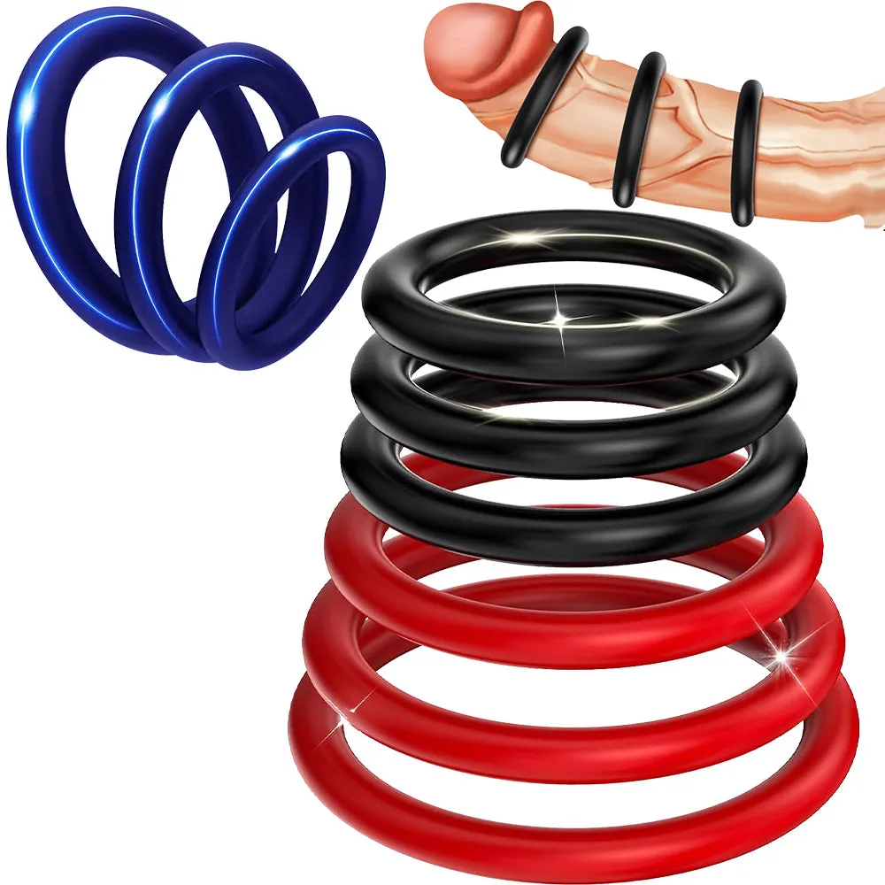 Slider 3 Pack Silicone Cock Rings Erection Enhancer Balls Ring