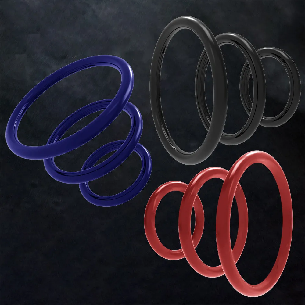 Slider 3 Pack Silicone Cock Rings Erection Enhancer Balls Ring