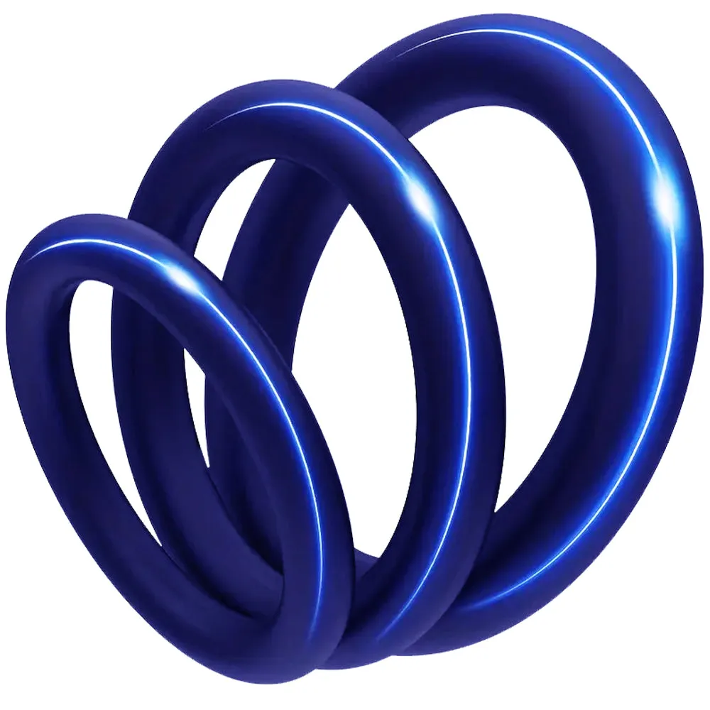 Slider 3 Pack Silicone Cock Rings Erection Enhancer Balls Ring