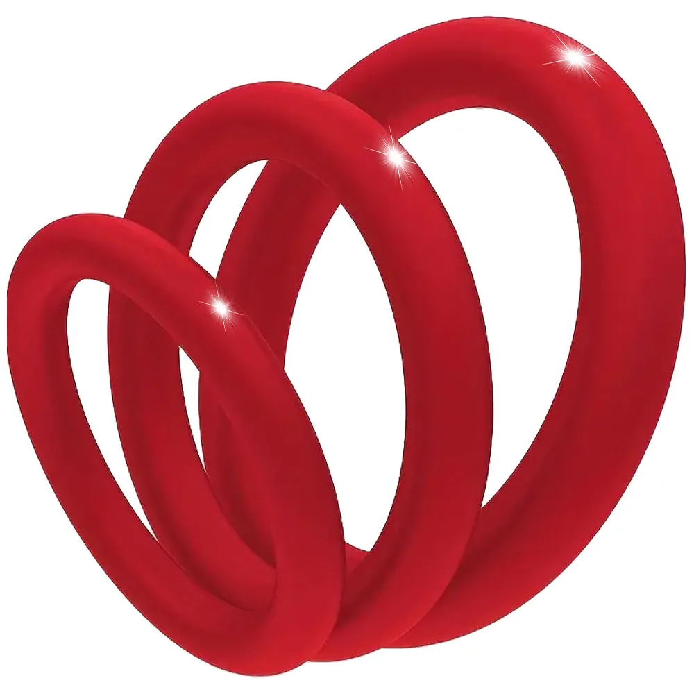 Slider 3 Pack Silicone Cock Rings Erection Enhancer Balls Ring