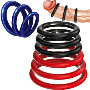 Slider 3 Pack Silicone Cock Rings Erection Enhancer Balls Ring