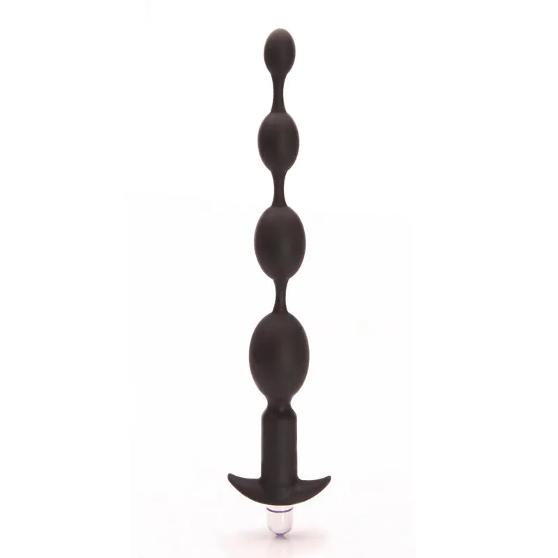 Tantus Vibrating Progressive Beads Vibrating Beaded Anal Plug Black