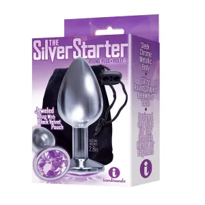 The 9's. The Silver Starter. Bejeweled Stainless Steel Plug. Violet