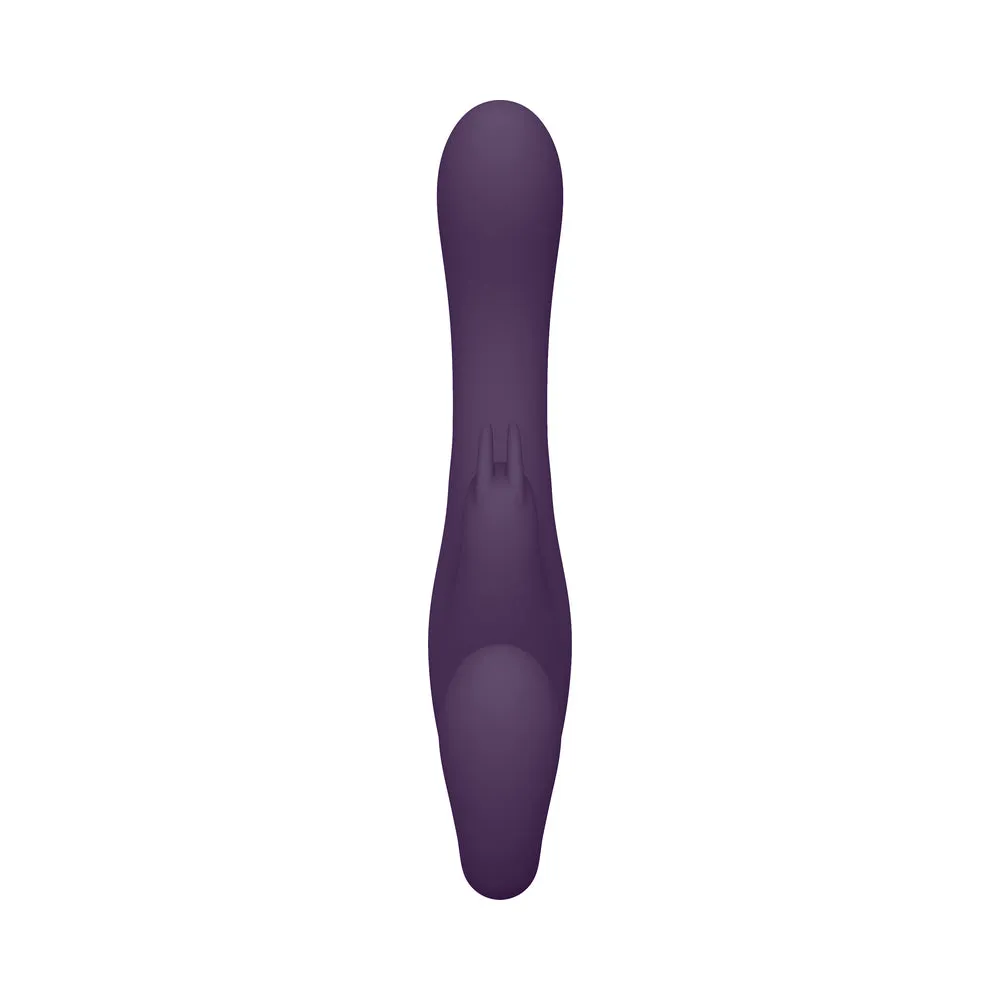 Vive Suki Rechargeable Triple Motor Pulse-wave Vibrating Silicone Strapless Strap-on Purple